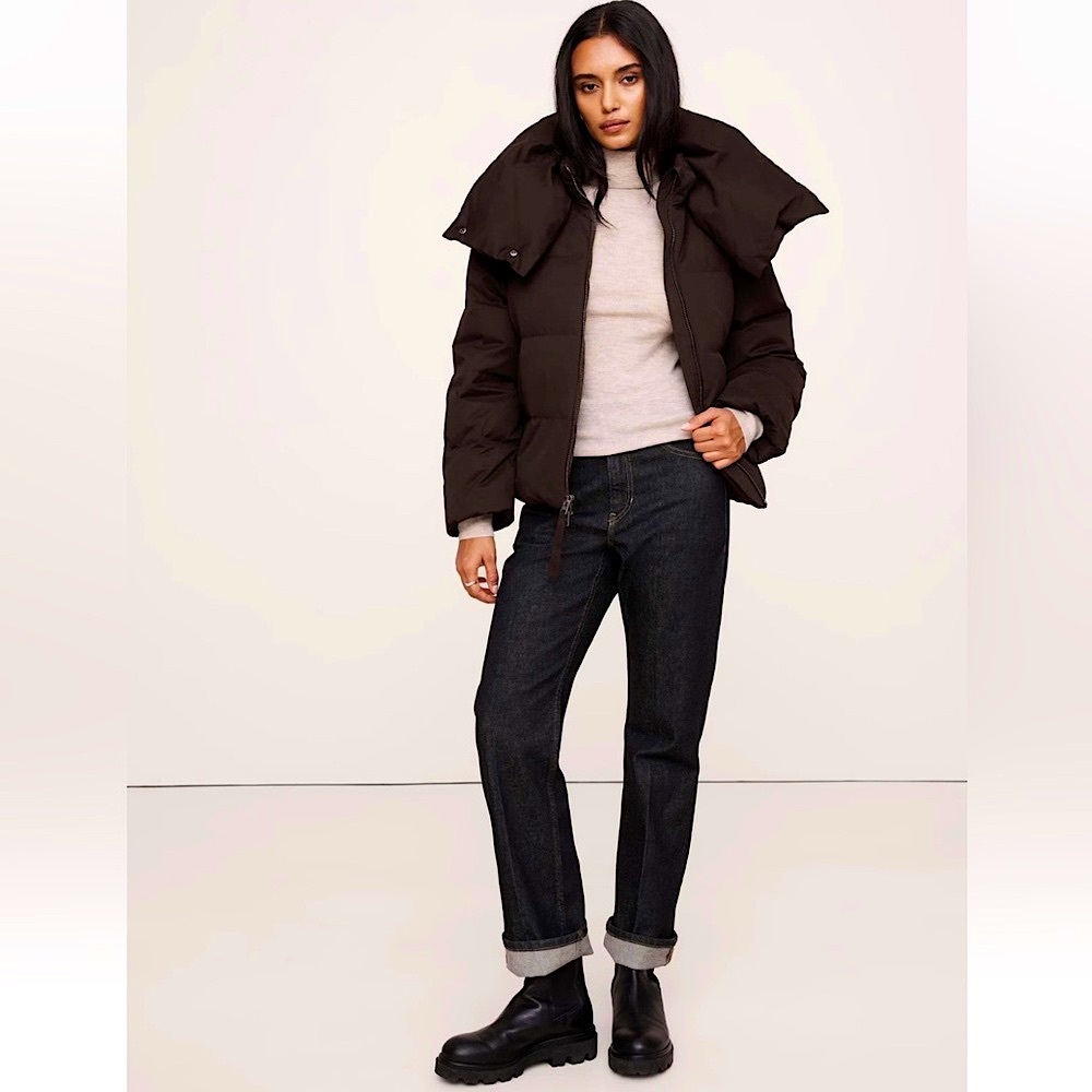 Banana Republic Chocolate Brown Puffer Jacket NWT